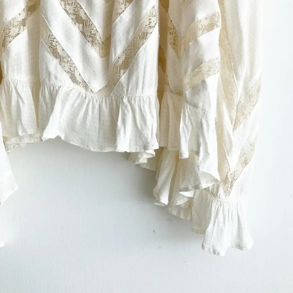 PLS READ Free People XS Voile Trapeze Slip Dress Ivory Cream Off White Tunic - Picture 5 of 7